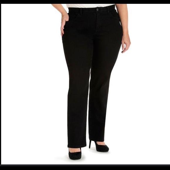 Lee Pants - Lee Women’s Plus Size Black Straight Leg Comfort Waist Pants